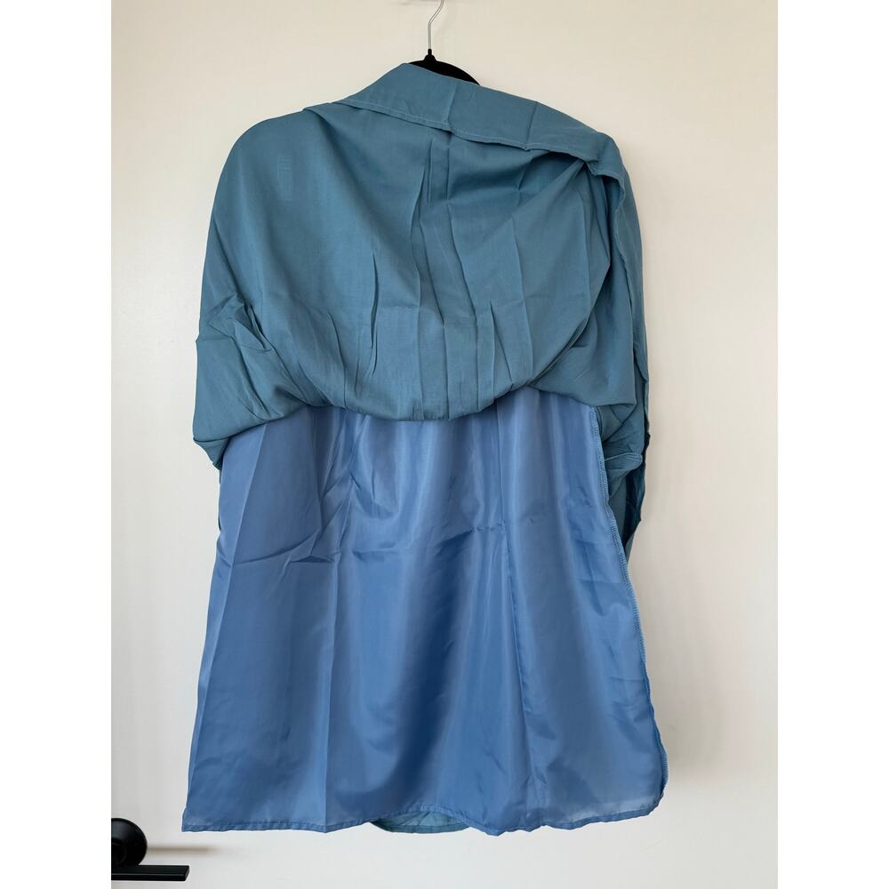 Tulip B Vintage Blue Pleated Midi Skirt Belt Pockets Lined Small NEW - Picture 6 of 11